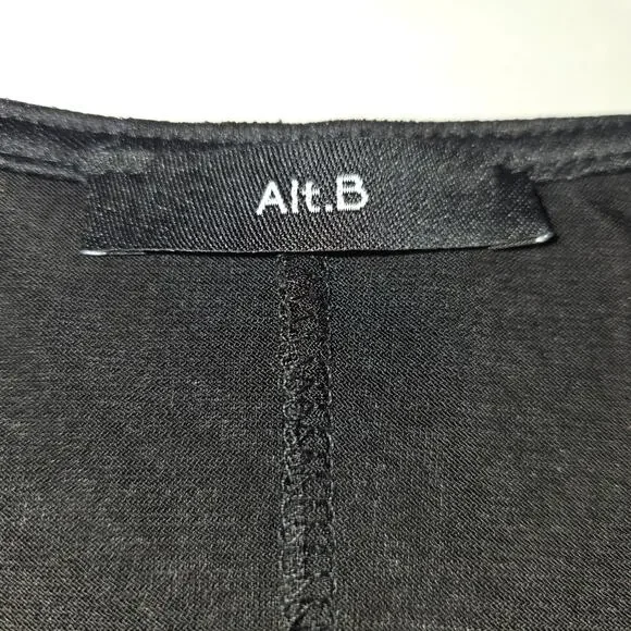 Alt B Womens Small Peplum Top Metallic Lace Romantic Soft Glam Dark Feminine - Picture 2 of 11